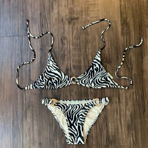 Vintage zebra print bikini!